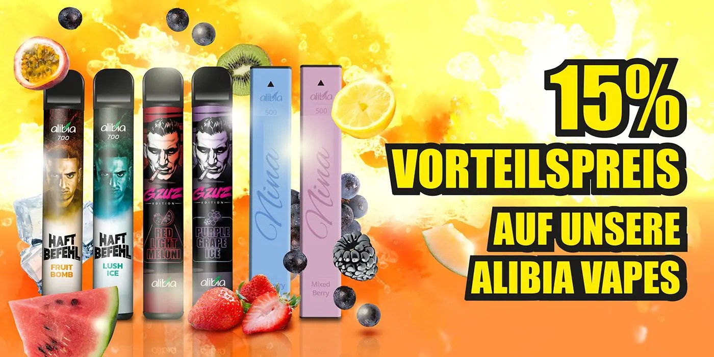 EShisha und HHC Angebote 15 Rabatt Alibia