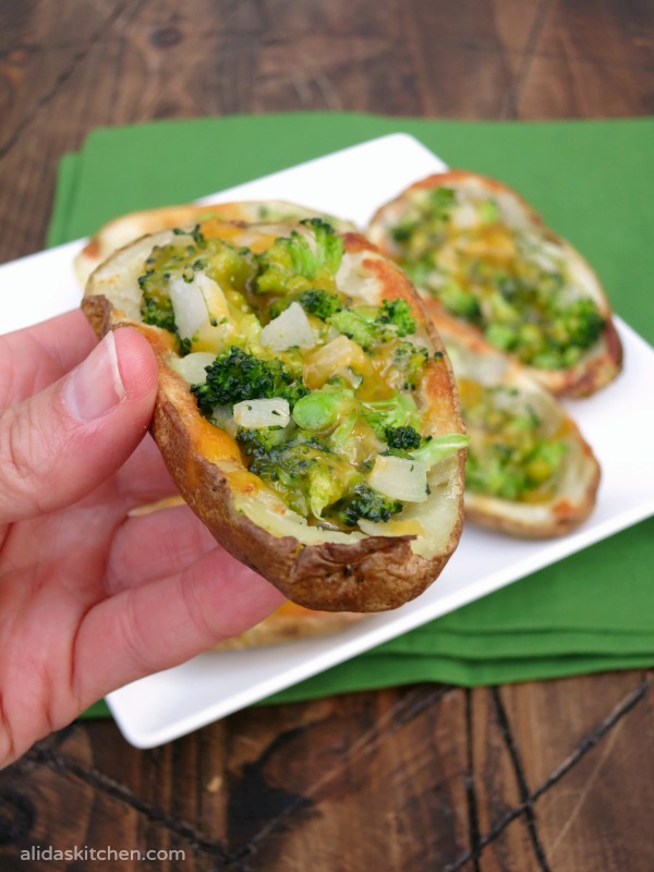 Broccoli Cheddar Stuffed Potato Skins SundaySupper My Site