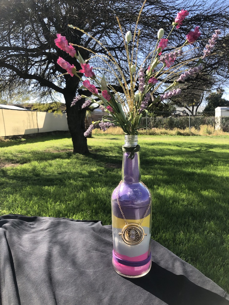 Colored Sand Bottle Centerpiece A Life of Fun