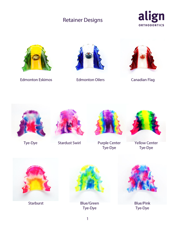 Tie Dye Retainer Designs