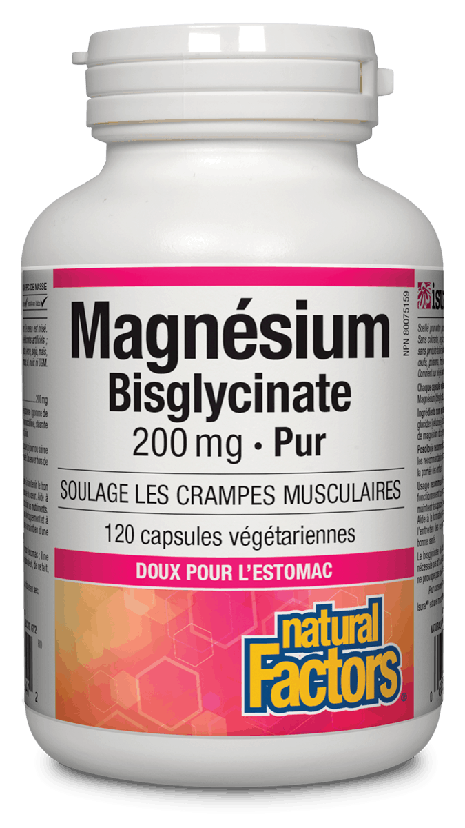 Bisglycinate de magnésium pur 200 mg Capsules végétariennes Aliments