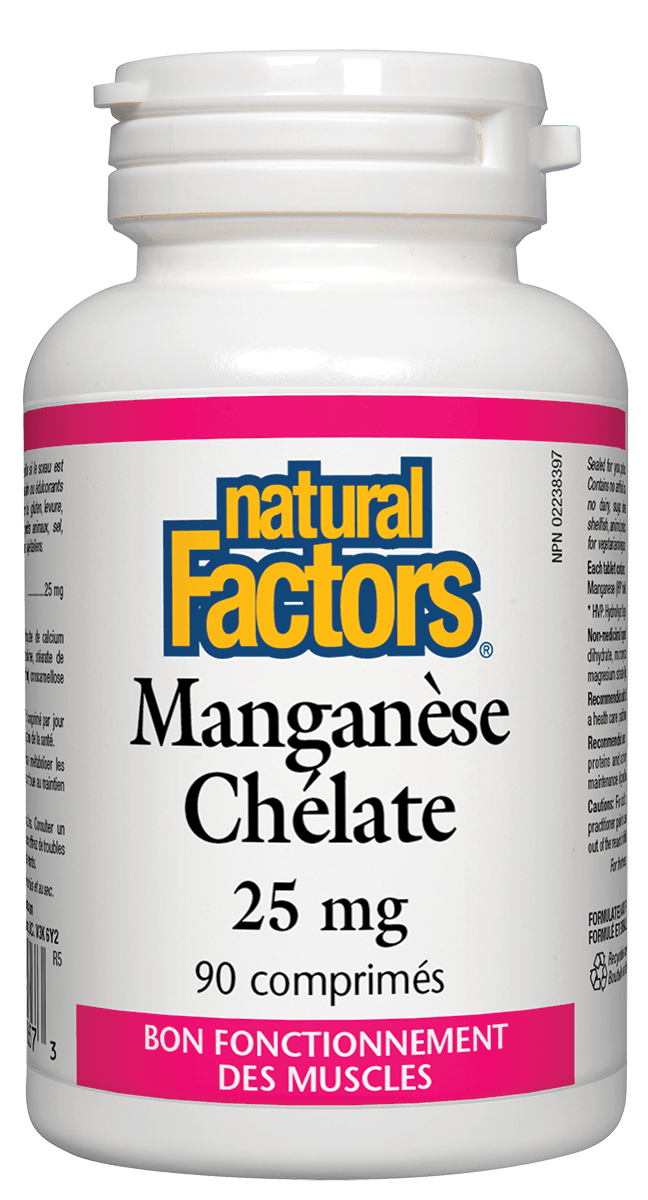 Manganèse Chélate 25 mg Aliments Naturels Pleine Lune