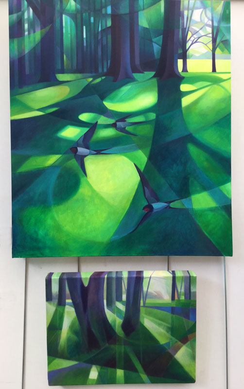 Spring Shadows Christmas Lights Spring Shadows and Hornbeam and Bluebells Alison Ingram