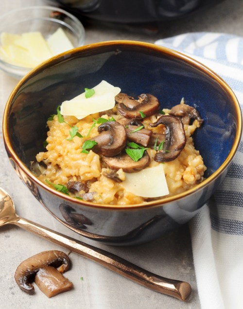 Mushroom Parmesan Baked Brown Rice Risotto Alison's Allspice
