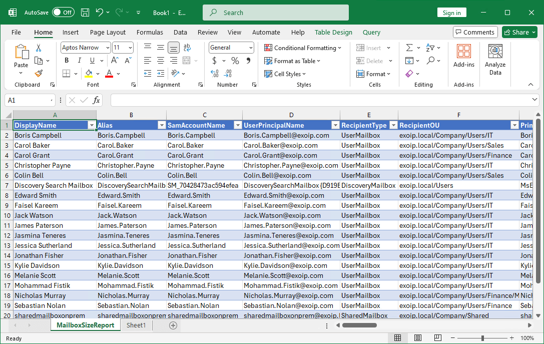 Get mailbox size of all users in Exchange with PowerShell ALI TAJRAN