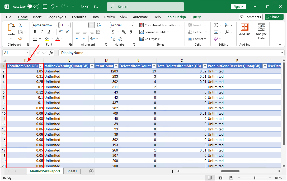 Get mailbox size of all users in Exchange with PowerShell ALI TAJRAN