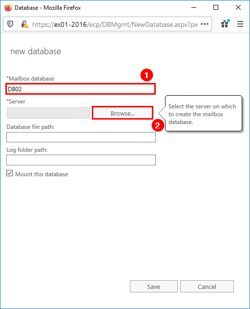 Create mailbox database in Exchange Server ALI TAJRAN