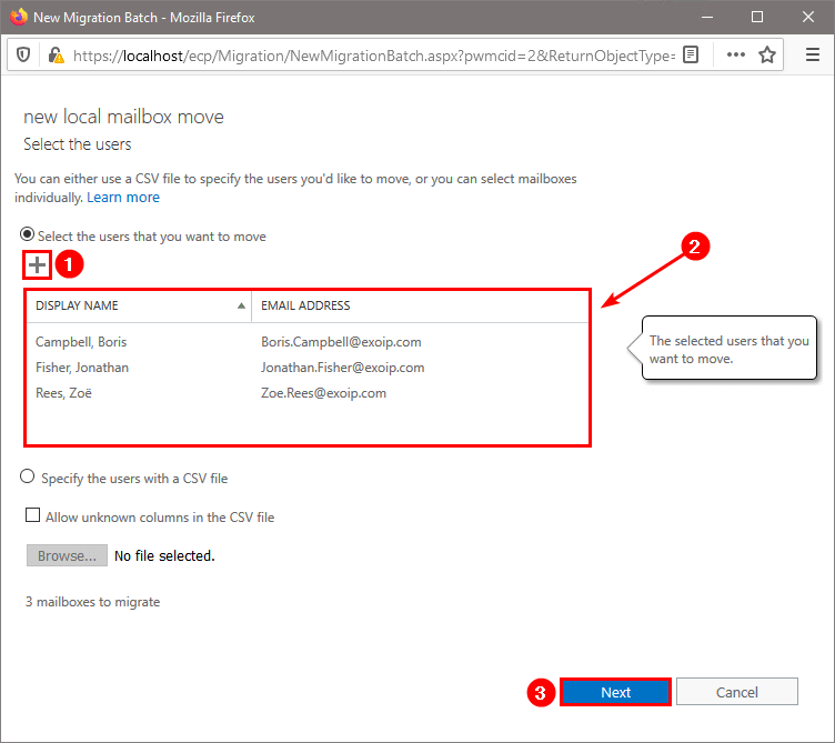 Move mailbox in Exchange Admin Center ALI TAJRAN