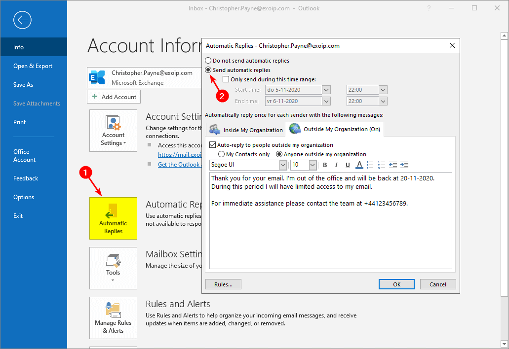 Send Out of Office reply every day with PowerShell ALI TAJRAN