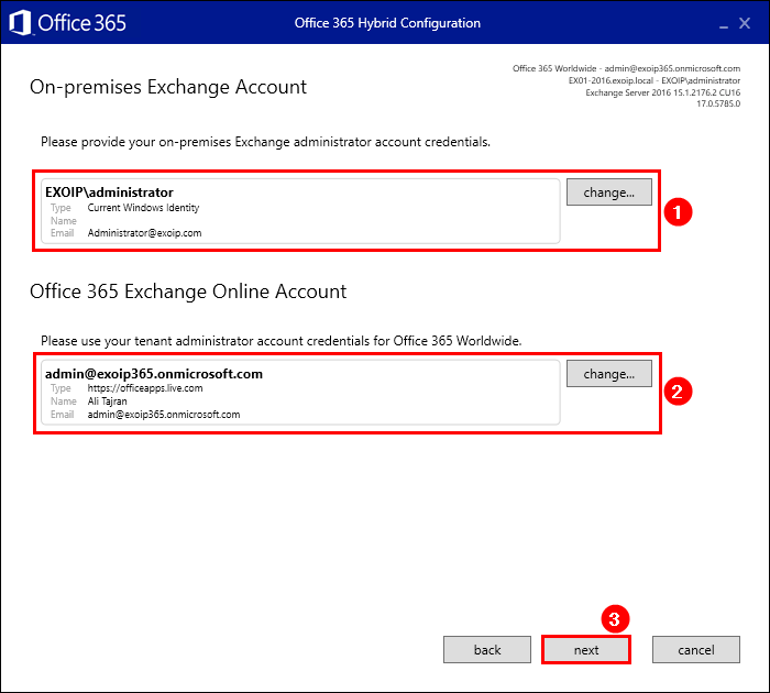 Run the Hybrid Configuration Wizard (HCW) ALI TAJRAN