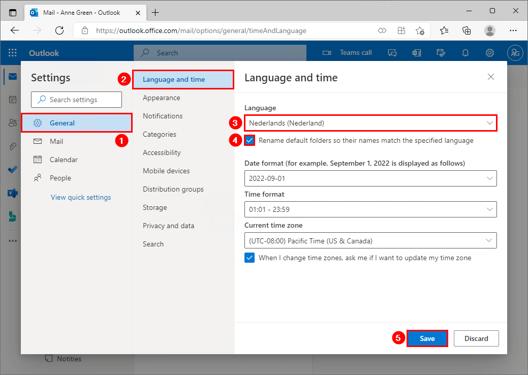 Change default mailbox language ALI TAJRAN