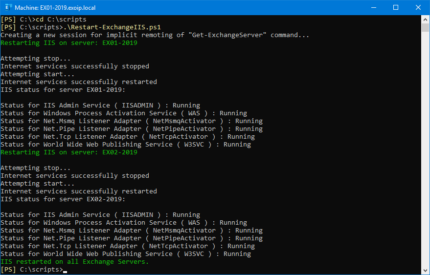 Restart Exchange Servers IIS with PowerShell ALI TAJRAN