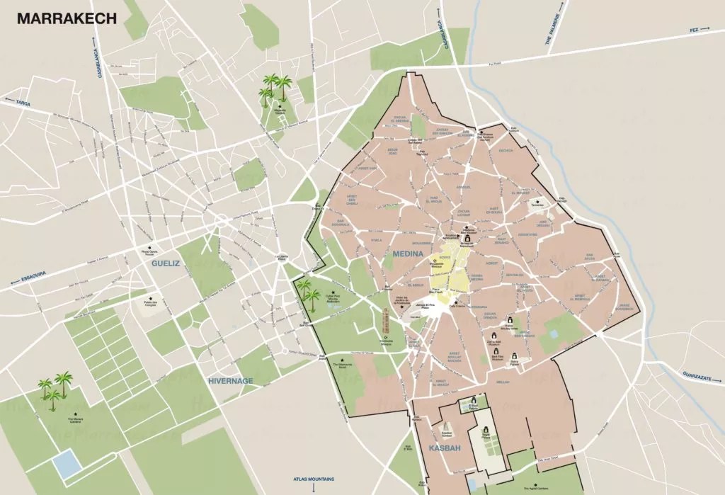 Pain Points De "Le Souk Carte Du Maroc" Maps of Marrakech To Download or Print Bus Map, Souks, Train, City