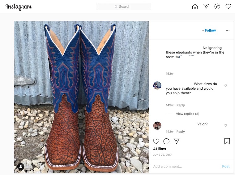 Python skin jackets and elephant leather boots How wealthy Western