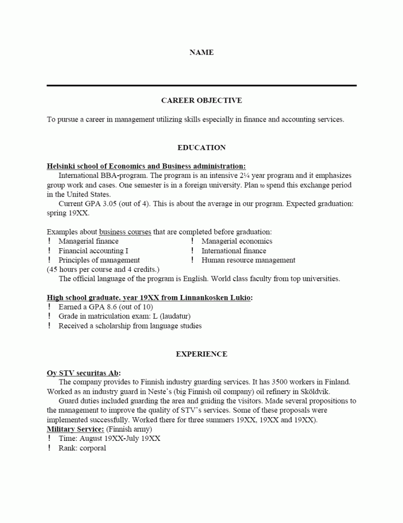 Resume Samples • ALL DOCS