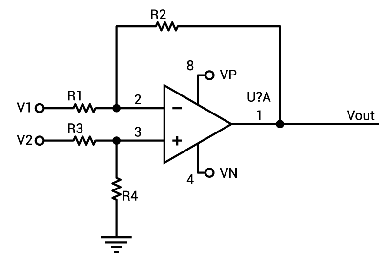 Simple Non Inverting Op Amp Circuit - Circuit Diagram