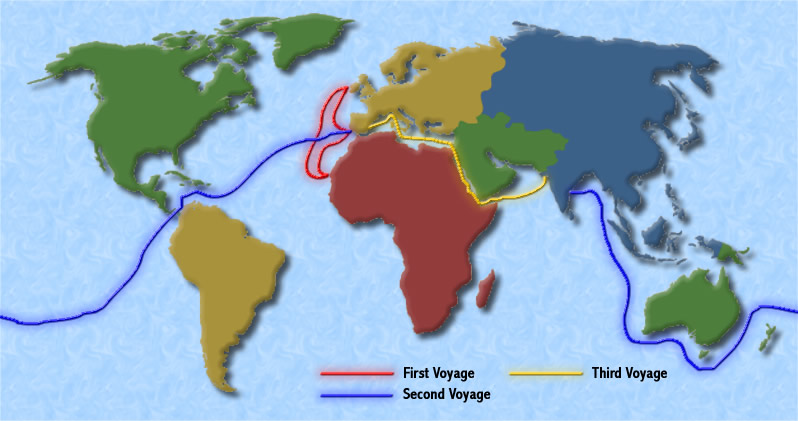 Vasco Da Gama Voyage Map Vasco da Gama All About Explorers