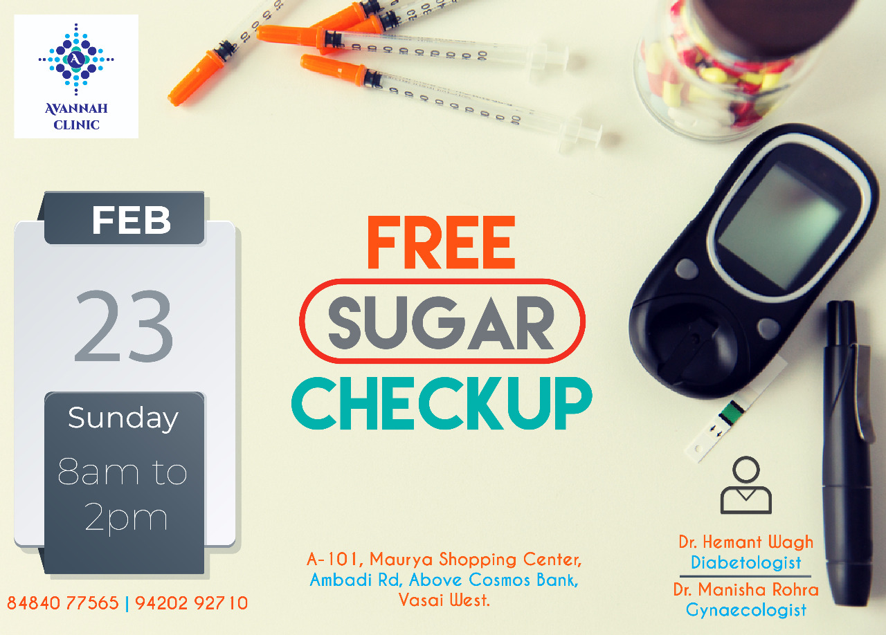 Free Sugar Checkup at Avannah Clinic Vasai West
