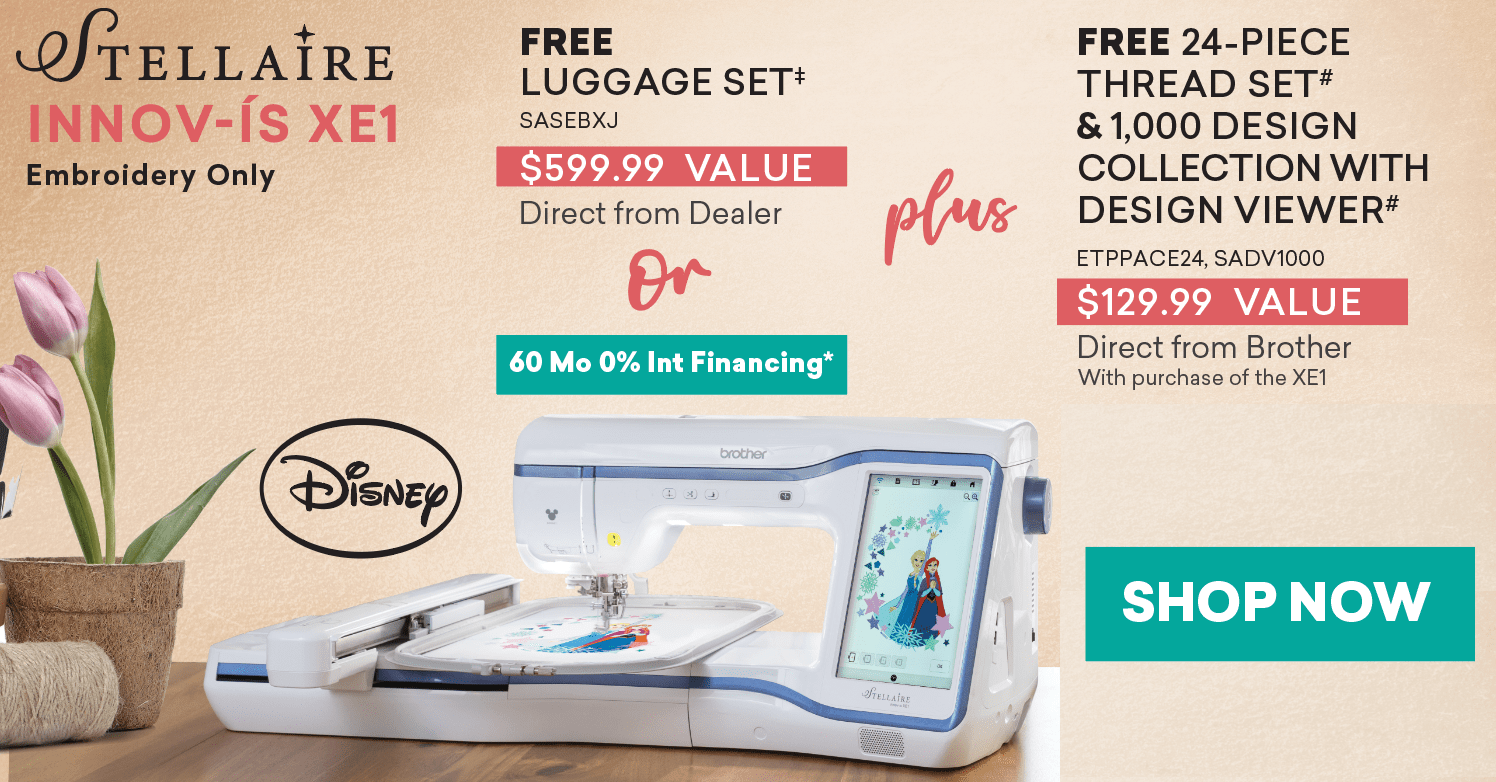 Brother Stellaire XJ1 Sewing Embroidery and XE1 9.5 x 14" with My