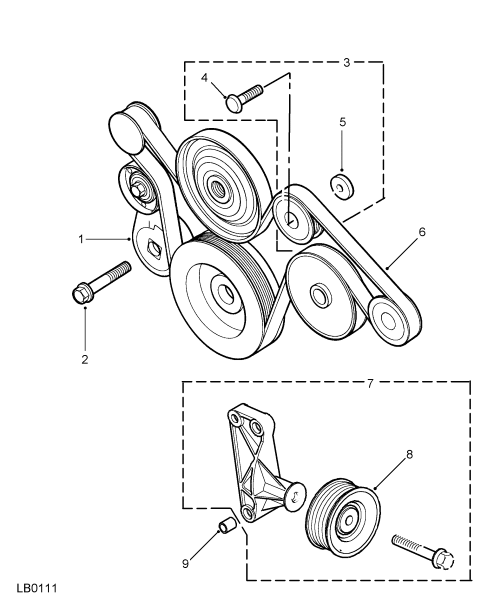 Land Rover Discovery Td5 2.5 Diesel Fan Belt Idler Pulley Bearing