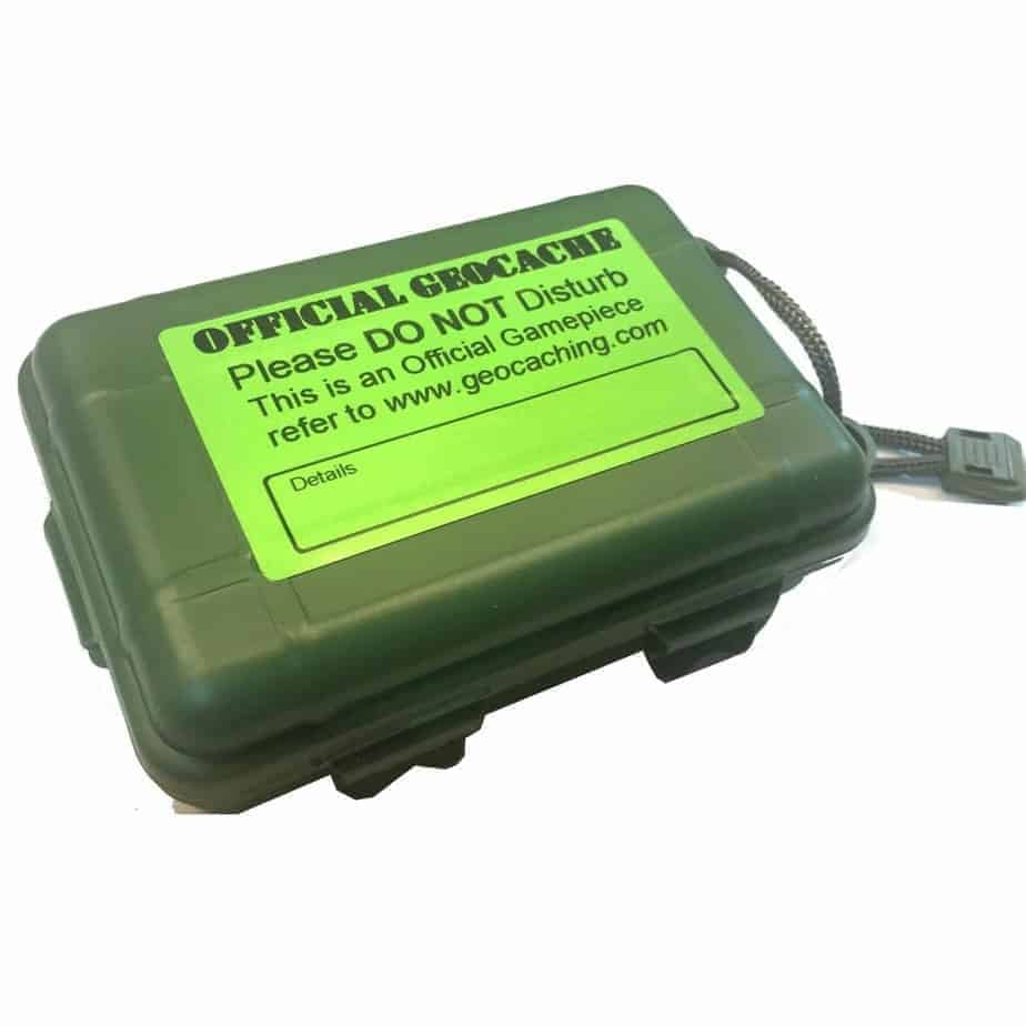 Shockproof Green Geocache Container with Four Lock Points and Hanging