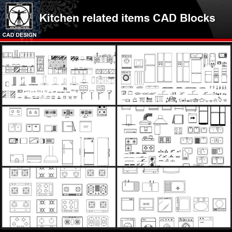Kitchen Related Items Autocad Blocks Collections All Kinds Of Kitchen Cad Blocks Free Autocad Blocks Drawings Download Center