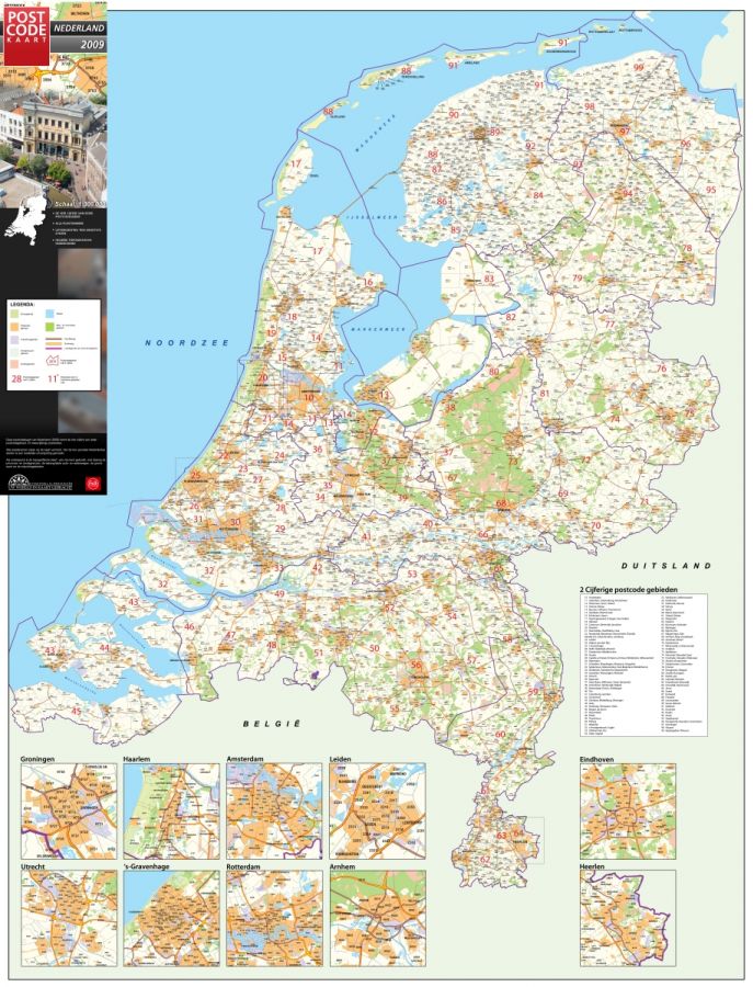 Postcode Kaart Nederland Download Gratis Postcodekaart Nederland 2 3 En 4 Cijferig 1394 Kaarten En Atlassen Nl