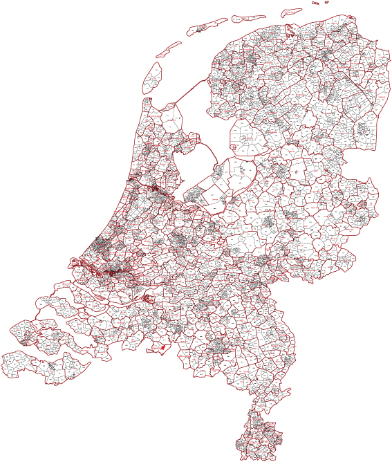 Postcodekaart Nederland 4 Cijfers Alles over postcodes, postcodekaart, postcode kaart, postcodekaarten