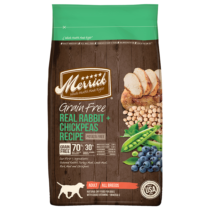 Merrick Grain Free Rabbit & Chickpeas 22LB, All for Dogs, Dog and Puppy