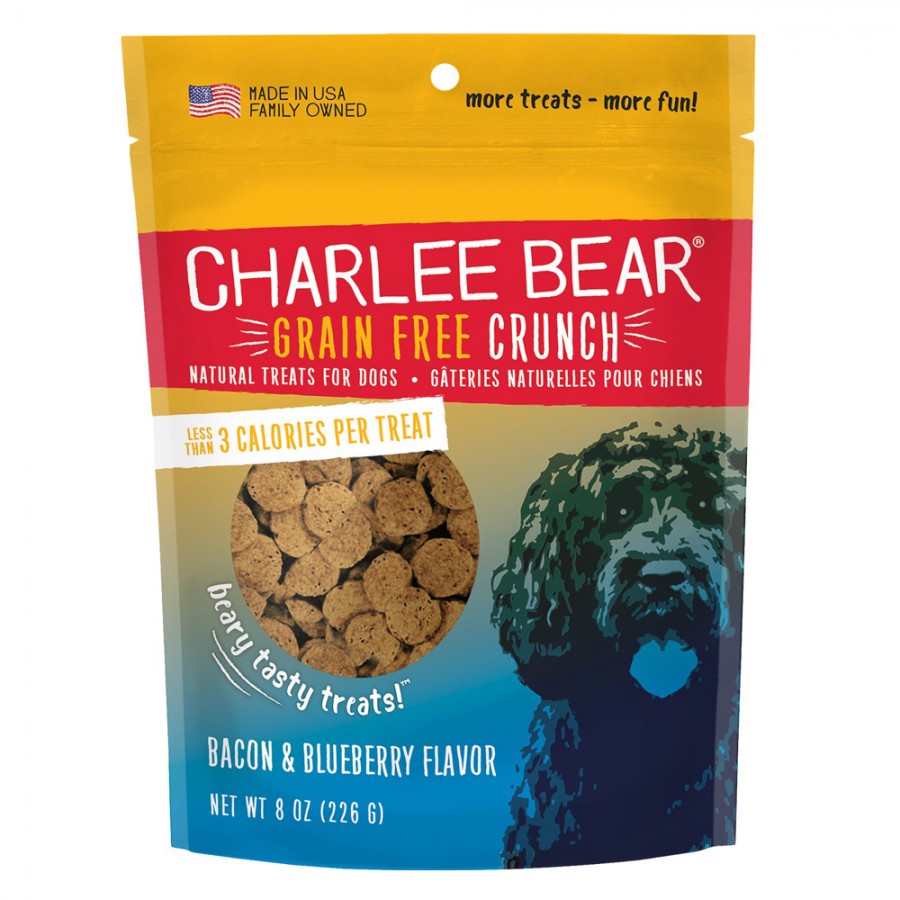 Charlee Bear Crunch Bacon & Blueberry 8oz, All for Dogs, Charlee Bear