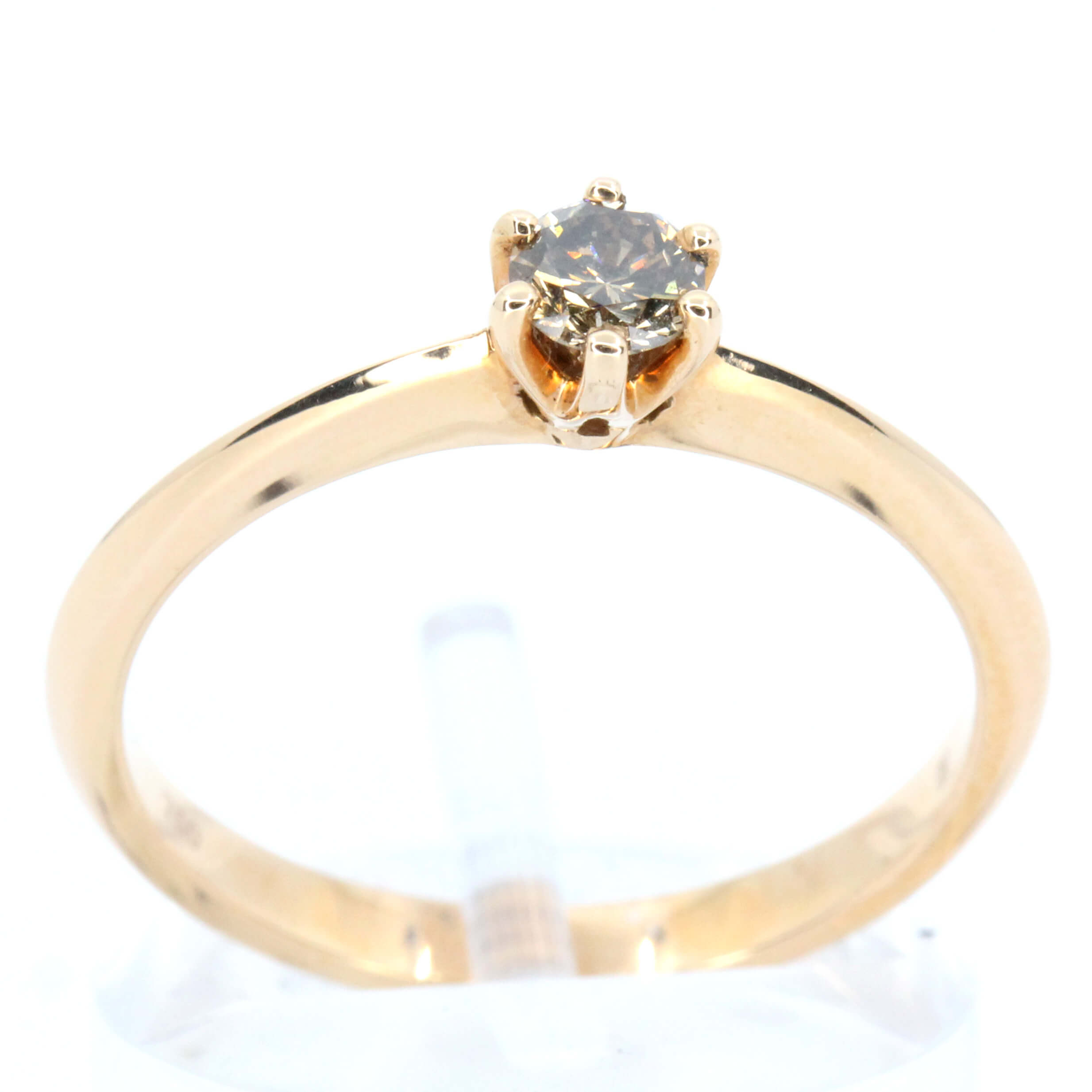 18ct Rose Gold Round Brilliant Cut Chocolate Diamond Ring Allgem