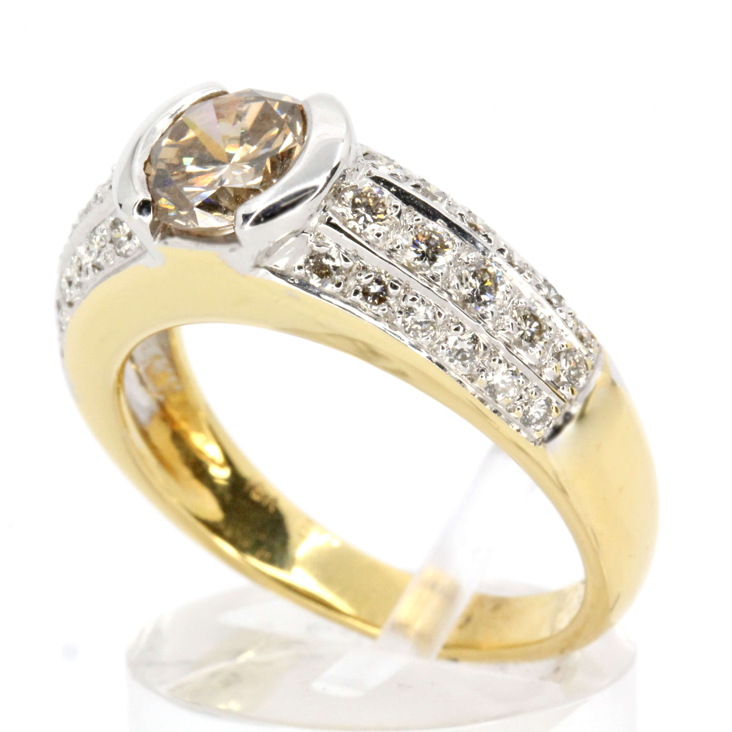 18ct Yellow Gold Champagne Diamond Ring with Diamonds Allgem Jewellers