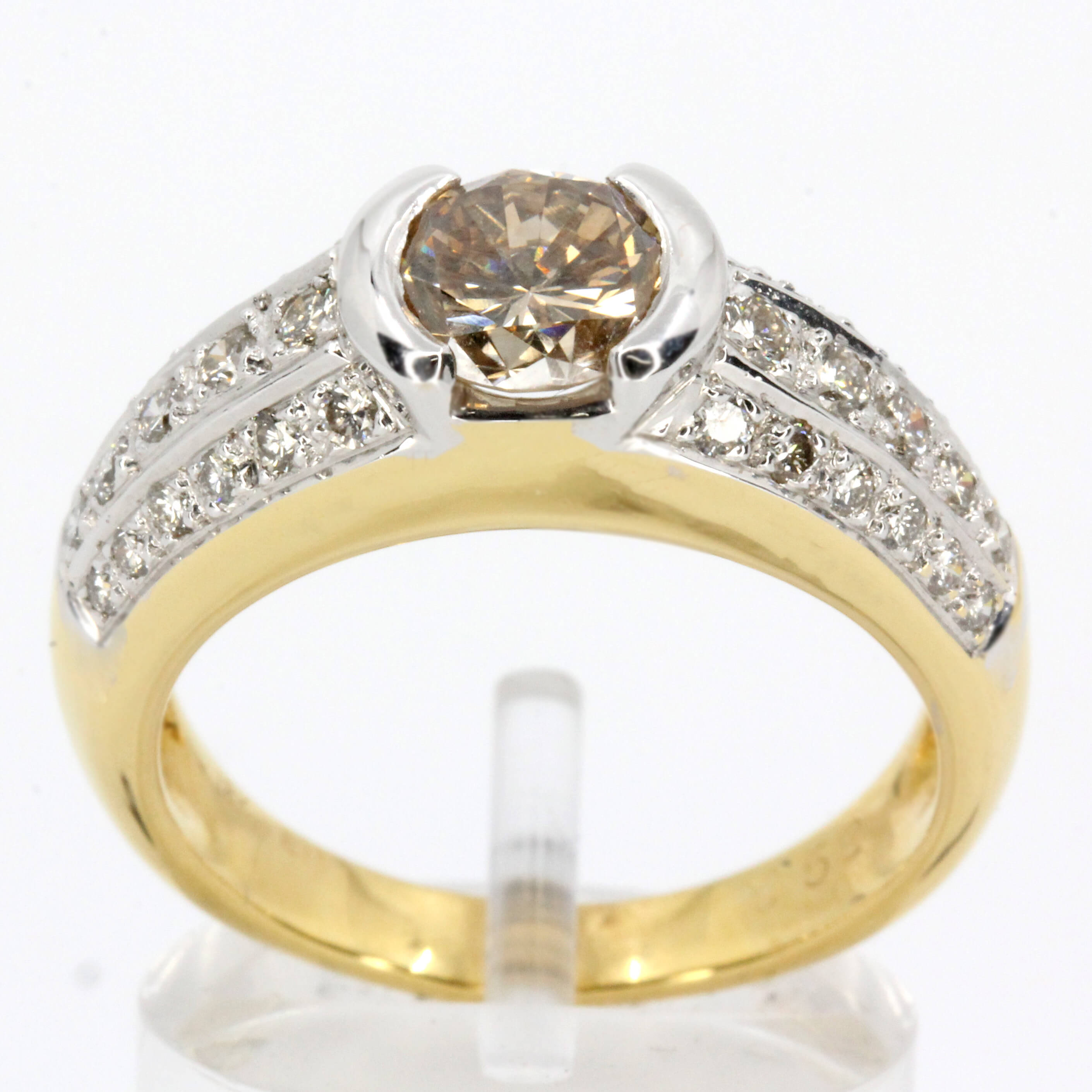 18ct Yellow Gold Champagne Diamond Ring with Diamonds Allgem Jewellers