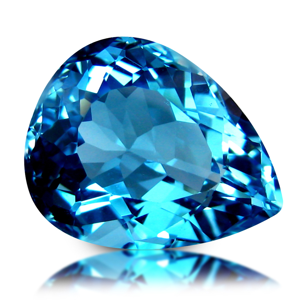12.94Ct Pear Shape, Wonderful good Lustrous Natural Blue Topaz Loose