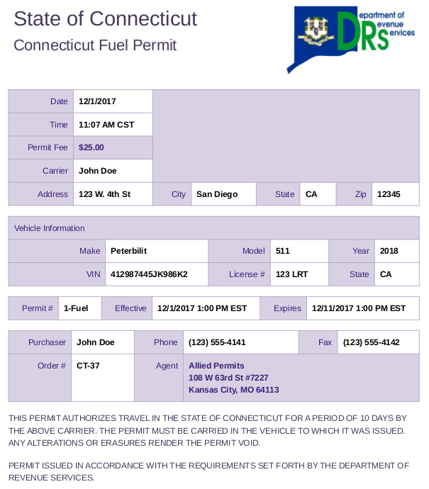 Connecticut Fuel and Trip Permits Order Online Now