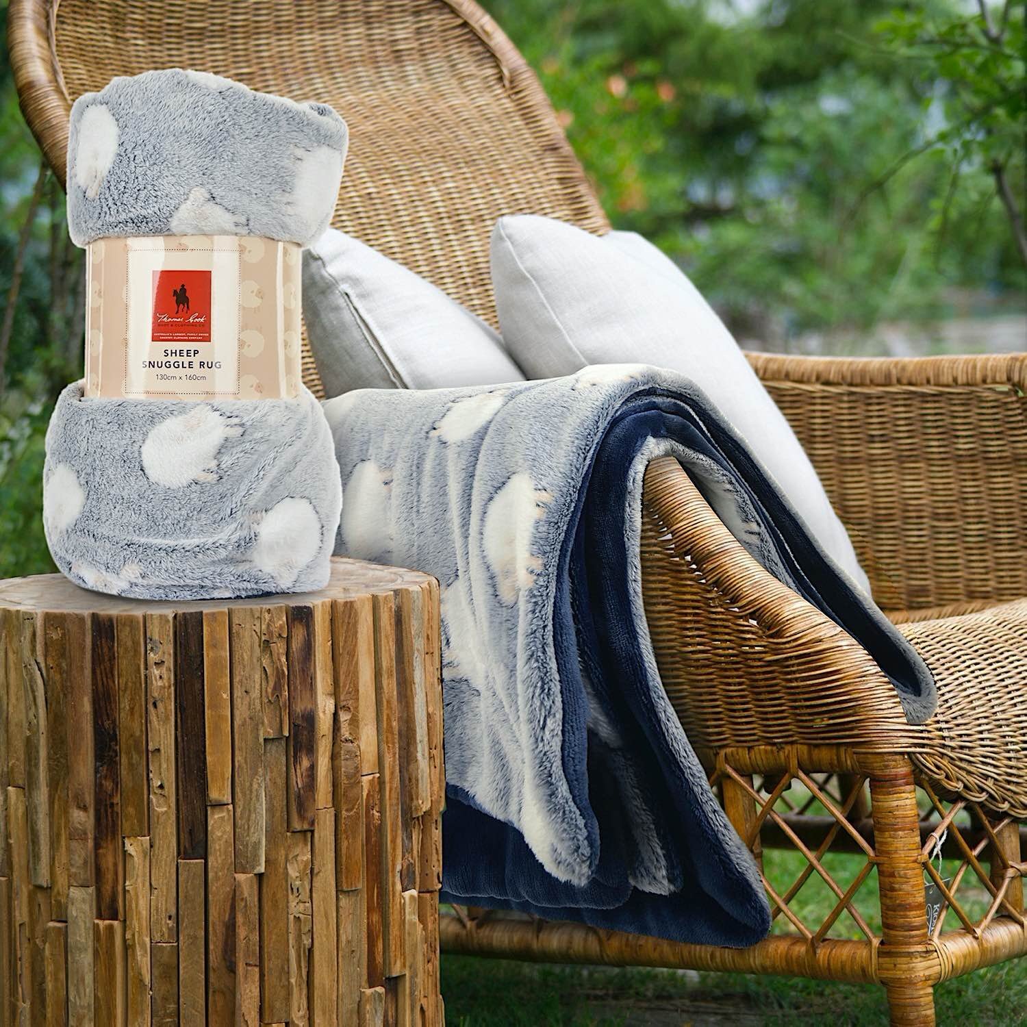 Buy Thomas Cook Sheep Snuggle Rug (TCP2950201) Grey/Blue Online Australia