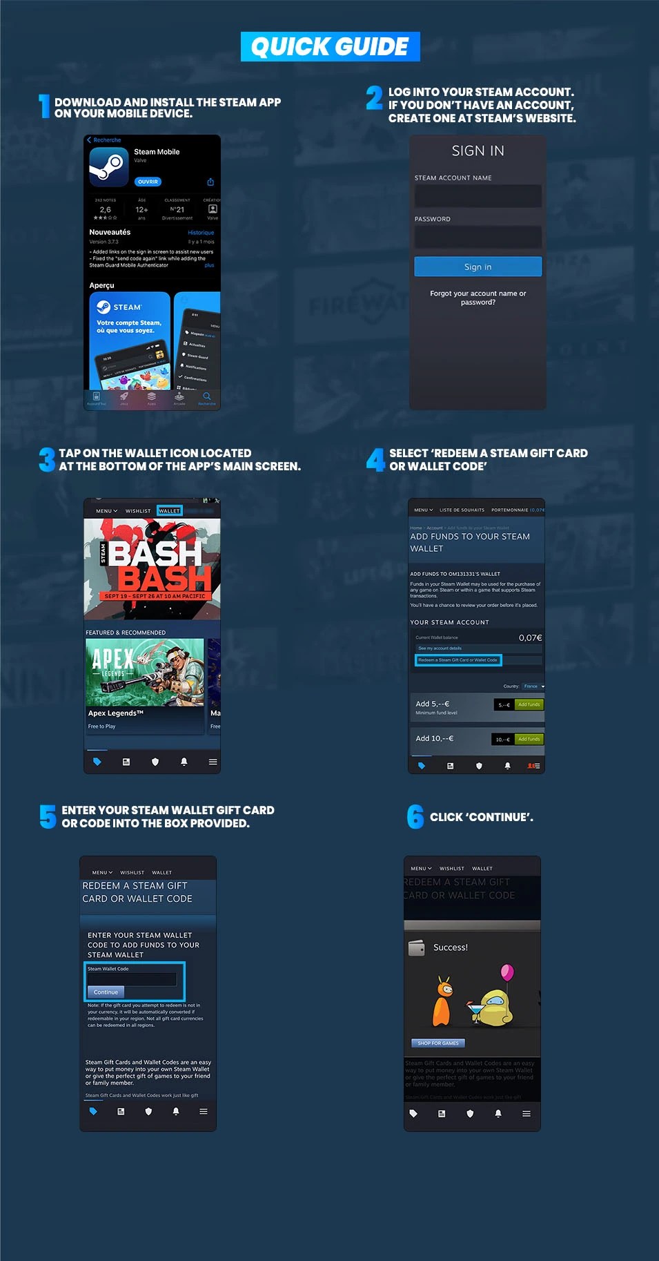 How to redeem Steam Keys on mobile?
