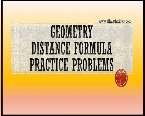 distance formula geometry definition with practice problems - All Math