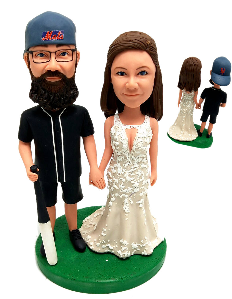 Custom baseball theme wedding cake topper [AM4672] 135.00 Custom