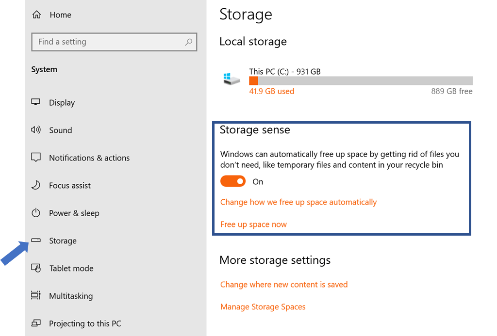 Storage Sense Windows 10 OktoberUpdate bringt Programm zur