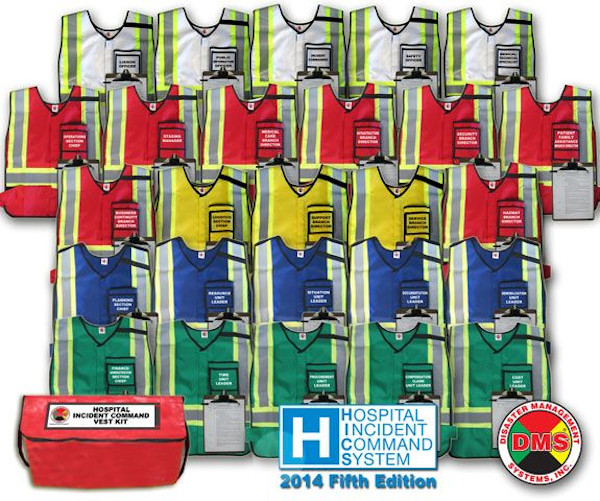 NIMS/ICS Medium Hospital Incident Command Vest Kit 26 Position DMS