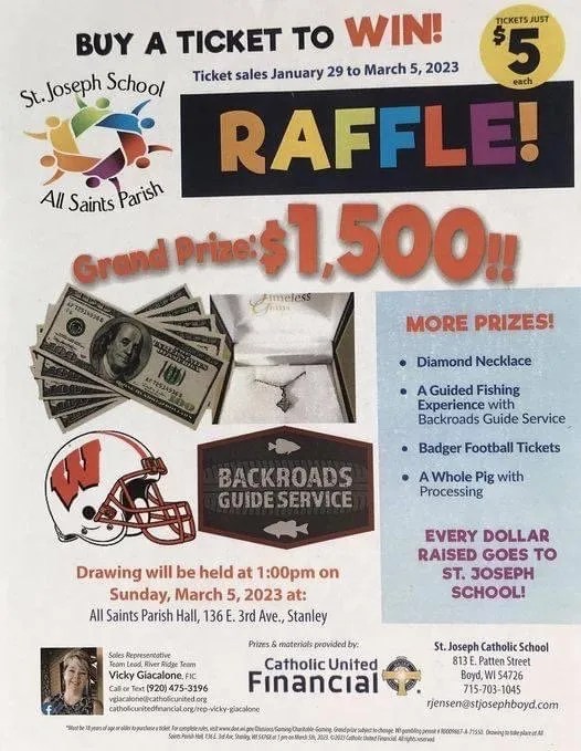 Raffle 2023 — All Saints Catholic Parish & St. Joseph Catholic School
