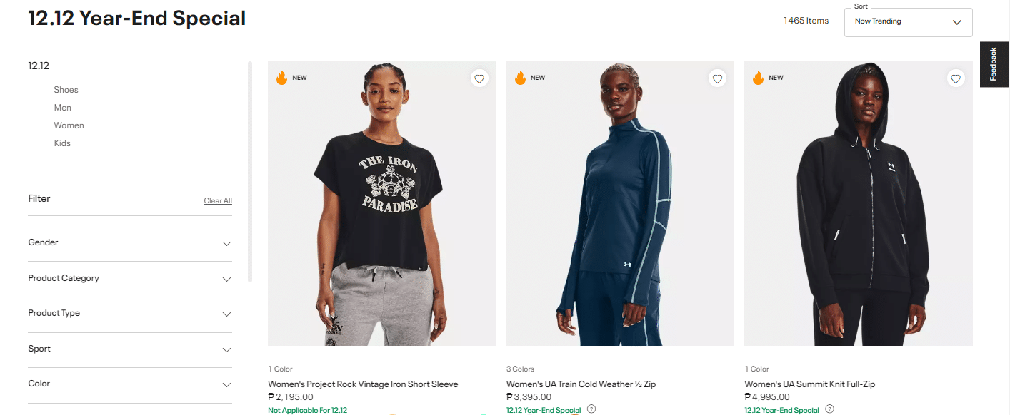 Under Armour Promotion Up to 60 off selected items on 12.12 Sale till