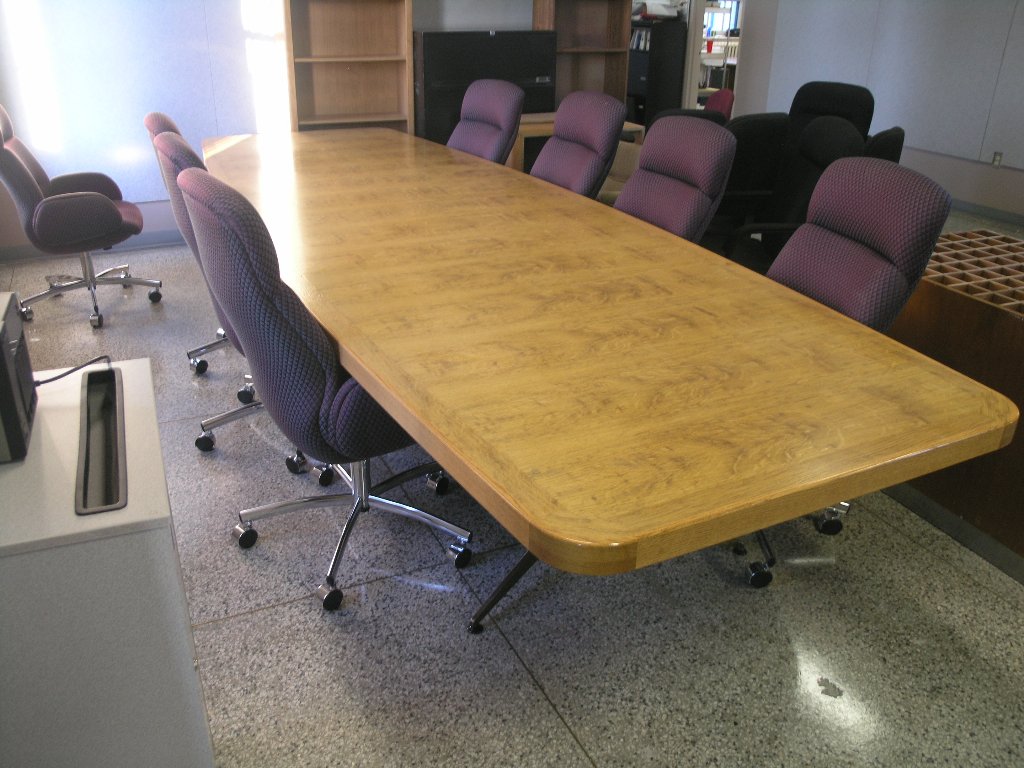 Rustic 14" Light Oak Veneer Boardroom Table Allsold.ca Buy & Sell