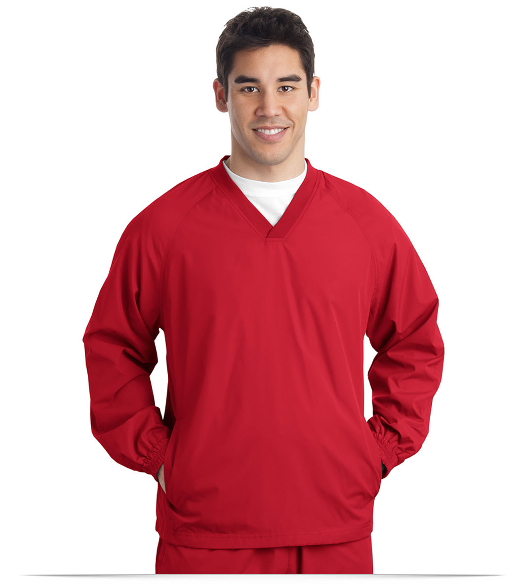 SportTek VNeck Raglan Wind Shirt With Custom Logo at AllStar