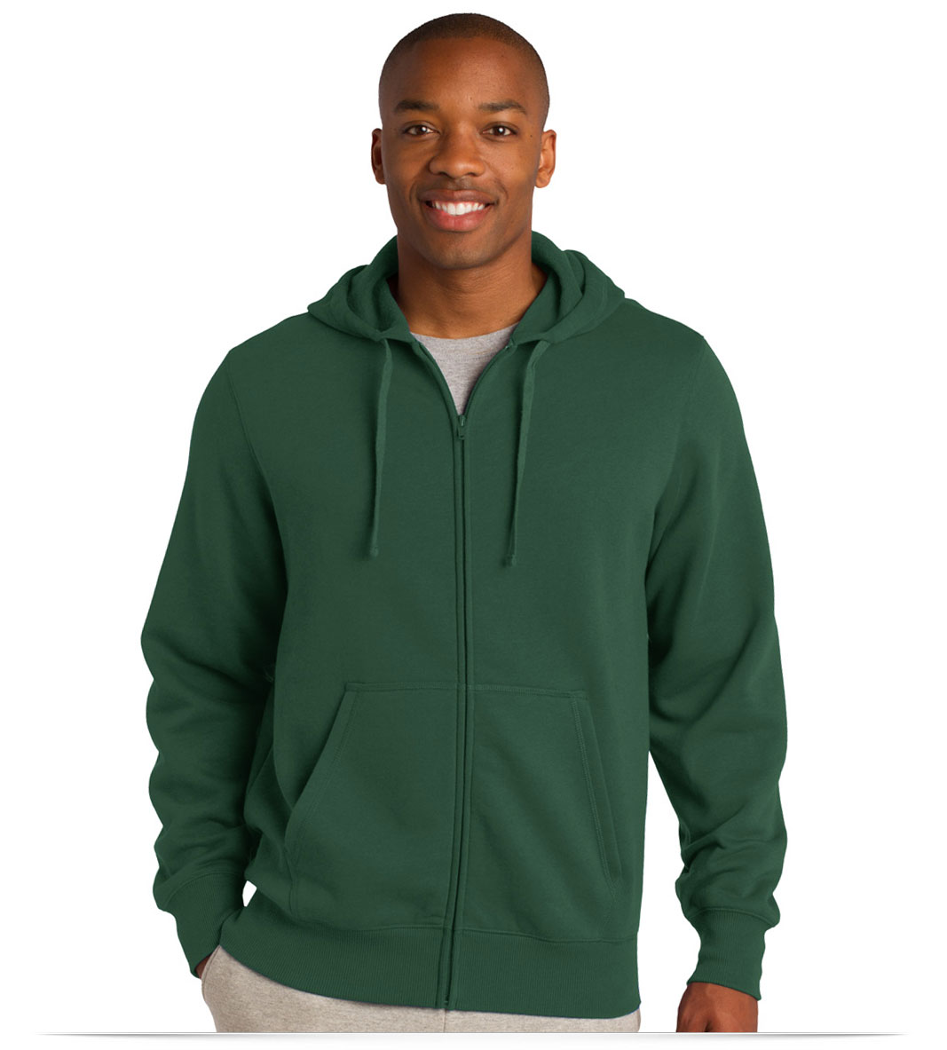 Custom Embroidered Logo on SportTek FullZip Hooded Sweatshirt