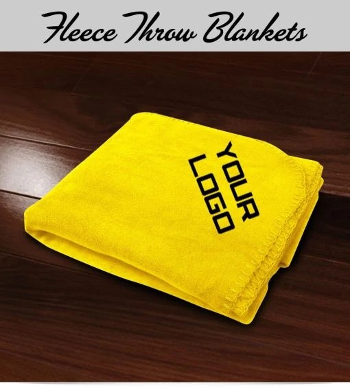 Custom Fleece Throw Blanket Embroidered at AllStar Logo