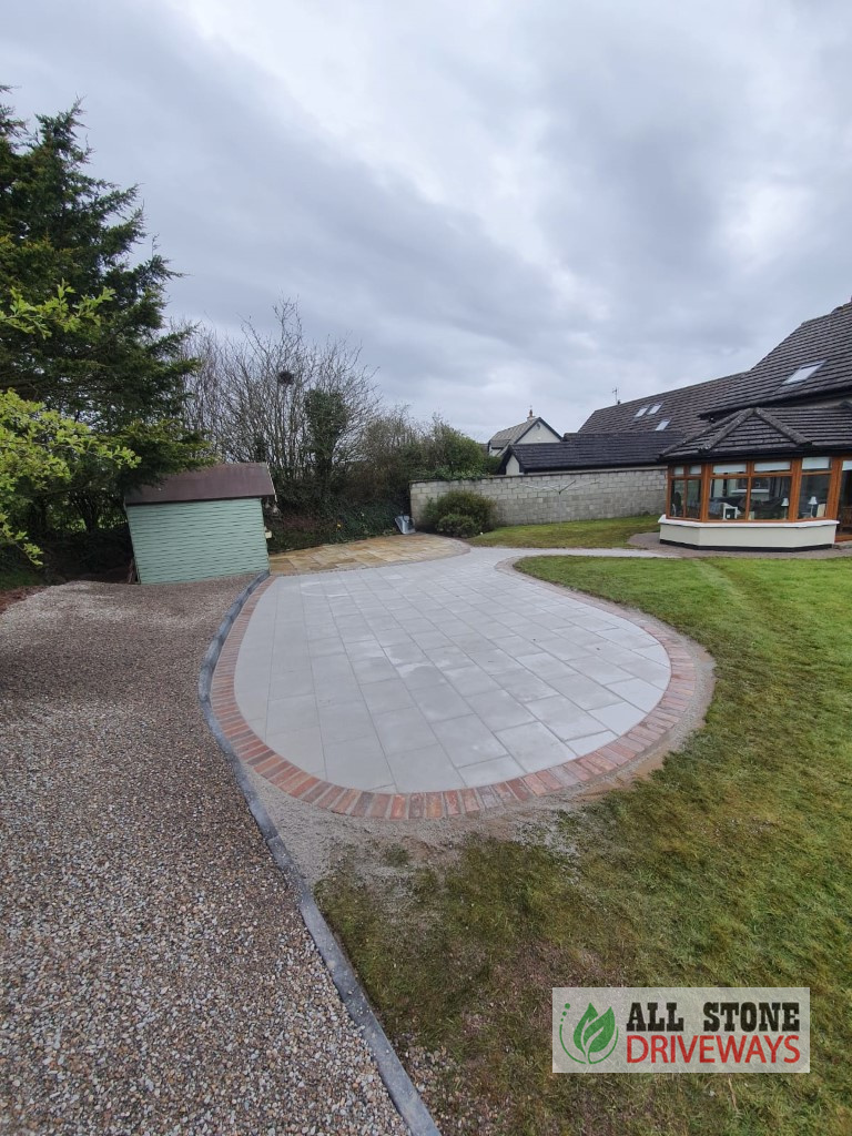 Patio with Rustic Slane Border in Cork All Stone Driveways