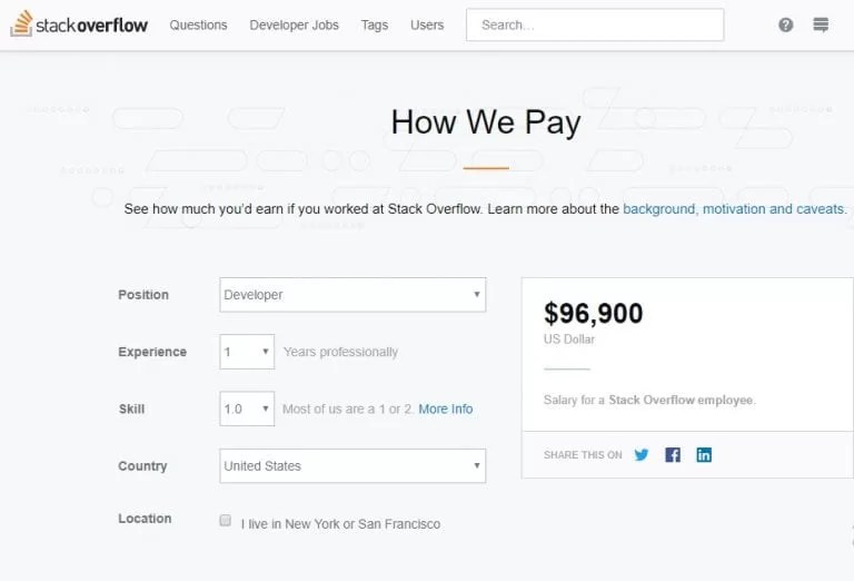 Stack Overflow launches salary calculator for developers to calculate