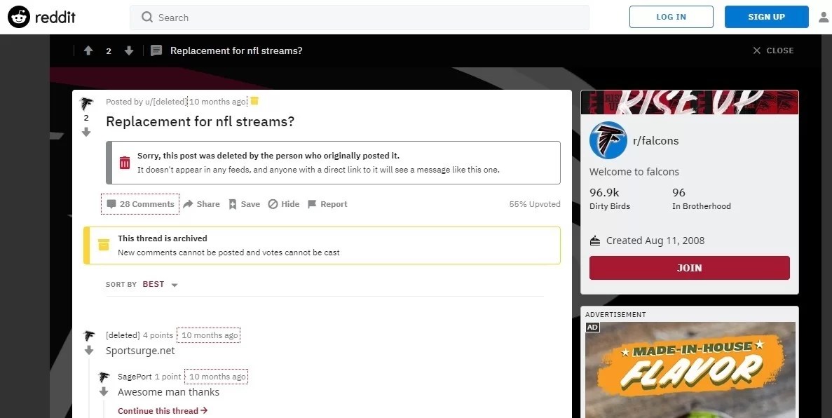 Reddit NFL Streams Reddit Makes It to the List